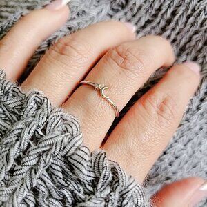 Crescent Moon Star Ring, Dainty Ring, Trending Jewelry, Gift for women